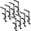 Alpurple 8 PCS Adjustable Christmas Metal Stocking Hooks Hanger for Mantle, Black