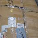 JEARGE Glass Dining Table, 63" Dining Room Table for 4-6 People, 71" Tempered Glass Tabletop with U-Shaped Golden Base, Dinner Table in Dining Room, Living Room