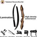 Deerseeker Archery 62" Takedown Recurve Bow Set with Right Hand & Left-Handed Riser Laminated Limbs 20-60 lbs for Adults & Youth, Archery Practice & Bow Hunting