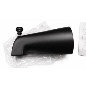 Wall Mount Tub Spout with Front Diverter, Matte Black