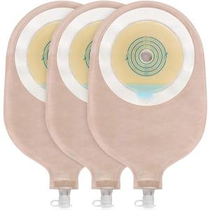 Carbou 15PCS One-Piece Urostomy Bag Drainable Pouches with Measure Card,Cutting Tool for Colostomy Ileostomy Stoma Care, Cut-to-Fit