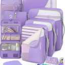 8 Set Packing Cubes for Travel, Gifts for Women Mom,Anti-Tearing Suitcase Organizer,OlarHike Vacation Essentials & Accessories for Cruise Ship (13 Purple)