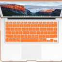 IBENZER Compatible with Old Version MacBook Air 13 Inch Case (2010-2017 Release). Models: A1466 / A1369, Plastic Hard Shell Case with Keyboard Cover for Mac Air 13, Orange, A13OR+1