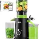 Juicer Machines - Wide Mouth Feed Chute with Self Feeding Hands-Free Design - Cold Press Juicer for Vegetables and Fruits - Juice Extractor Machine High Juice Yield - With Brush