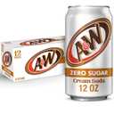2 x A&W Cream Soda Zero Sugar, 12 fl oz cans, 12 pack