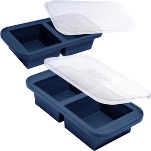 Souper Cubes 2 Cup Silicone Freezer Molds with Lids  Soup Cubes for Freezing Lasagna, Leftovers, Soups, Sauces, Casseroles, Meal Prep Meals and More  Blueberry 2-Pack