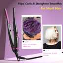 ORYNNE Small Flat Irons for Short Hair, 5s Ultra Fast Heat Up Pencil Flat Iron, Negative Ions Mini Flat Iron for Edges, 3/10'' Travel Mini Hair Straightener with Digital Temp Control, Easy to Use