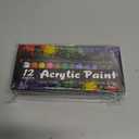 Acrylic Paint Set, 12 Rich Pigment Colors with 3 Art Brushes for Painting Canvas, Wood, Ceramic & Fabric, Rich Pigments Lasting Quality for Beginners, Students & Professional Artist, 2 pack