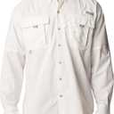 Columbia Men's Discontinued PFG Bahama II Long Sleeve Shirt (Medium, White)