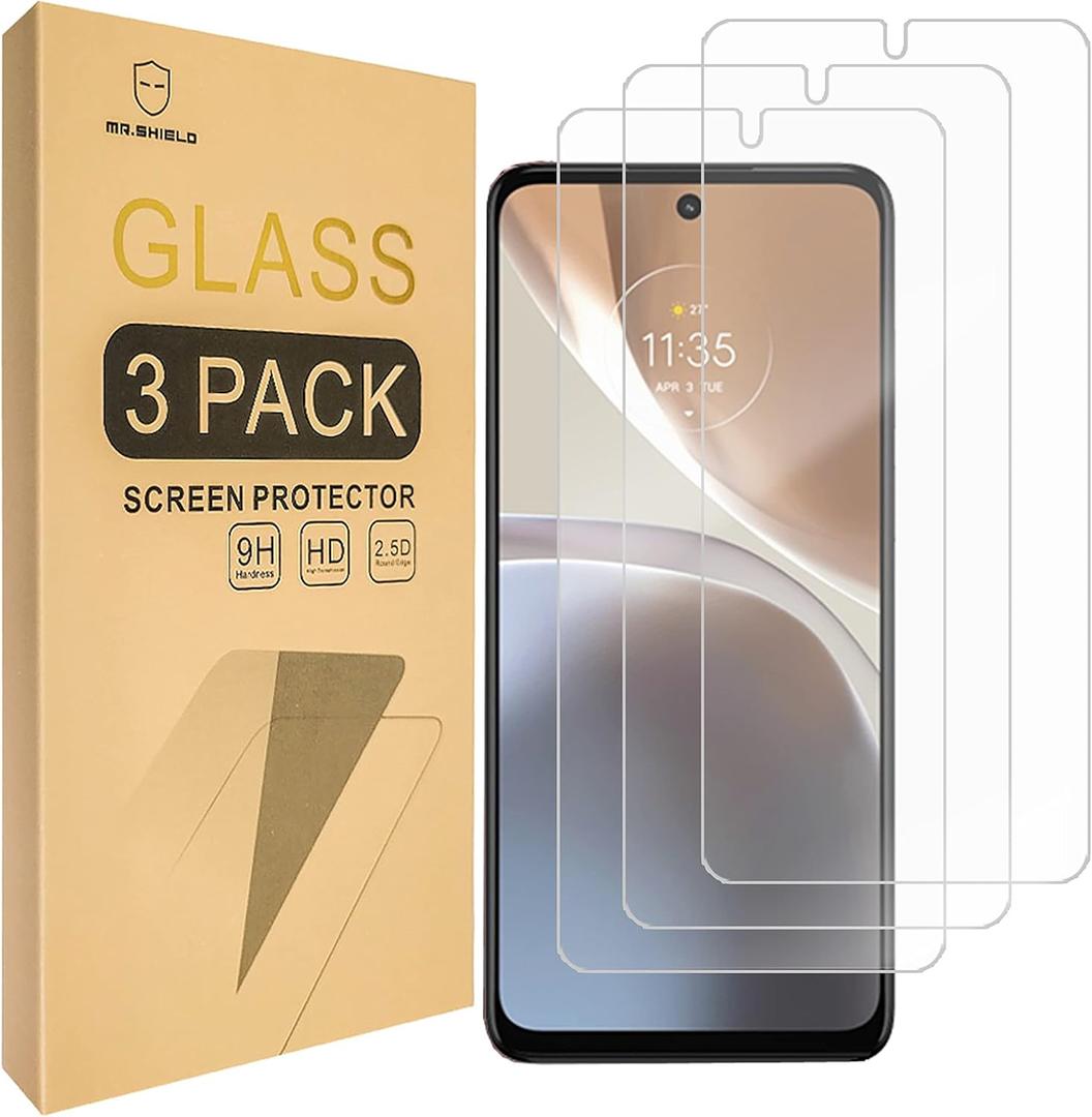 2 x Mr.Shield [3-Pack] Designed For Motorola Moto G32 [Tempered Glass] [Japan Glass with 9H Hardness] Screen Protector with Lifetime Replacement