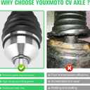 Youxmoto CV Axle Front Right Fit for Kawasaki Teryx 800/4 800 2014 2015 2016 2017 2018 2019 2020 2021 2022 2023, Teryx 4 750-12-13, 4340 Chromoly Steel Drive Half Shaft, For 59266-0048 59266-0708
