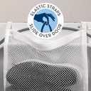 S&T INC. Sneaker Dryer Bag, Dryer Door Shoe Net with Elastic Straps, Sneaker Laundry Bag for Shoes, White, 15.5 Inch x 15.5 Inch, 1 Pack