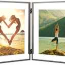 7x9'' Double Floating Frame Black For Photo Sizes 3.5x5'',4x 6'', 5x7'',6x8''For Tabletop/Shelf Photo Frame,Gift for Wedding,Thanksgiving,Christmas,Birthady,Home or Office Decor.