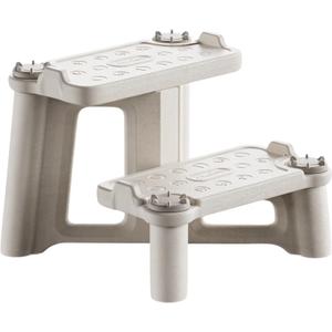 Kids Step Stool for Toddlers - Dual Height Potty Training Stool for Bathroom Sink & Kitchen, Non-Slip 2 Step Stool, Holds up to 200lbs, Sturdy Safety Helper for Kids (Gray White)