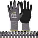 Work Gloves MicroFoam Nitrile Coated-6 Pairs,Seamless Knit Nylon Gloves ,Gray Work Gloves