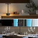 Rechargeable Cordless Table Lamps, Portable 5000mAh Outdoor Table Light, 3 Color Stepless Dimming LED BedsideTable Lamp with Memory Function, Battery Lamp for Kitchen/Dinner/Patio/Restaurant(Black)