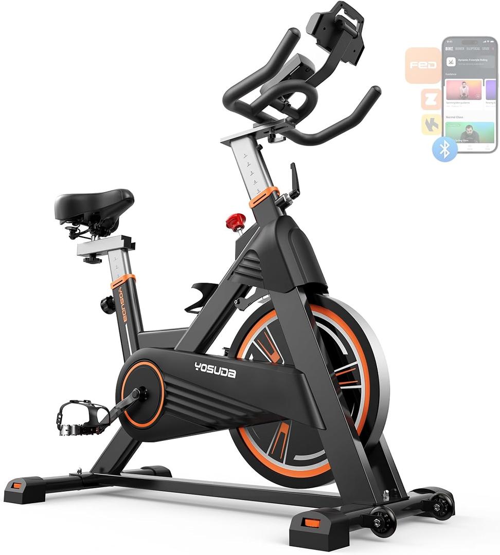 YOSUDA PRO Magnetic Exercise Bike 350 lbs Weight Capacity - Indoor Cycling Bike Stationary with Comfortable Seat Cushion, Silent Belt Drive