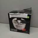 Stainless Steel Pump Salad Spinner Large - Easy Compact Kitchen Tool - Stainless Steel Bowl, Drain & Colander - Lettuce Spinner, Vegetable Dryer, Fruit Washer, Pasta & Fries Produce Strainer - 6.33 Qt (Black)