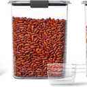 Rubbermaid Brilliance BPA-Free Food Storage Containers with Lids Airtight Kitchen and Pantry Organization Set Includes 3 Containers and Scoops Clear 16 cups