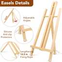 16 Pack 15 Inch Wood Easels, Easel Stand for Painting Canvases, Art, and Crafts, Tripod, Painting Party Easel, Kids Student Tabletop Easels for Painting, Portable Canvas Photo Picture Sign Holder