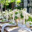 Double Sided Vintage Ribbed Taper Glass Candle Holders,Tea Candle Holder for Table Centerpieces, Wedding Decorations and Dinner Parties (Clear, 6 PCS)