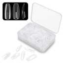 Lionvison 100PCS Replacement Nail Tips for Refill Acrylic Nails, Clear Fake Nail Tips for Practice Hand for Acrylic Nails, DIY Nail Art Salon Practice Tool, Clear