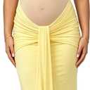 Women's Maternity Mermaid Dress, Sheer Cutout Spaghetti Strap Ruched Bodycon Gown for Baby Shower Wedding Photography (Yellow)
