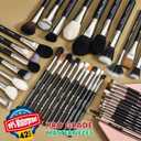 Makeup Artist MUST HAVES 42Pcs Makeup Brushes Set with Real Natural Goat Hair By BUEART DESIGN (42Pcs Matte Pearl Black)