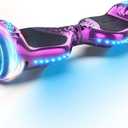 Crystal Light Wheel Hoverboard, New Version Bluetooth Hover Board, Chrome and Design Color Self-Balance Electric Scooter