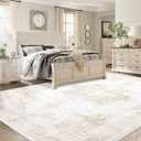 Area Rugs 8x10 Vintage Rug: Large Washable Living Room Rug Retro Medallion Distressed Rugs Soft Low Pile Non-Slip Indoor Floor Carpet for Bedroom Kitchen Nursery Dining Table Office (Beige, 8'x10')