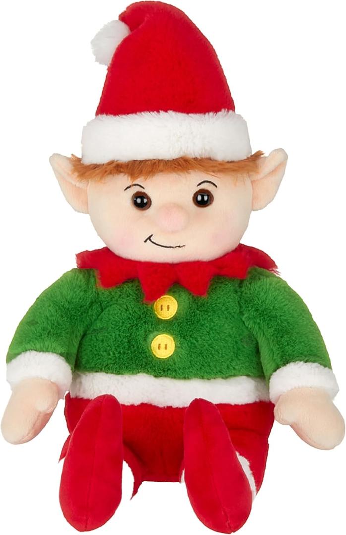 Bearington Elfie Christmas Elf Plush - 15" Soft and Cuddly Christmas Stuffed Toy with Festive Outfit - Adorable House Elves Plushies Gift for Kids, Collectors, Holiday Décor and Stocking Stuffers
