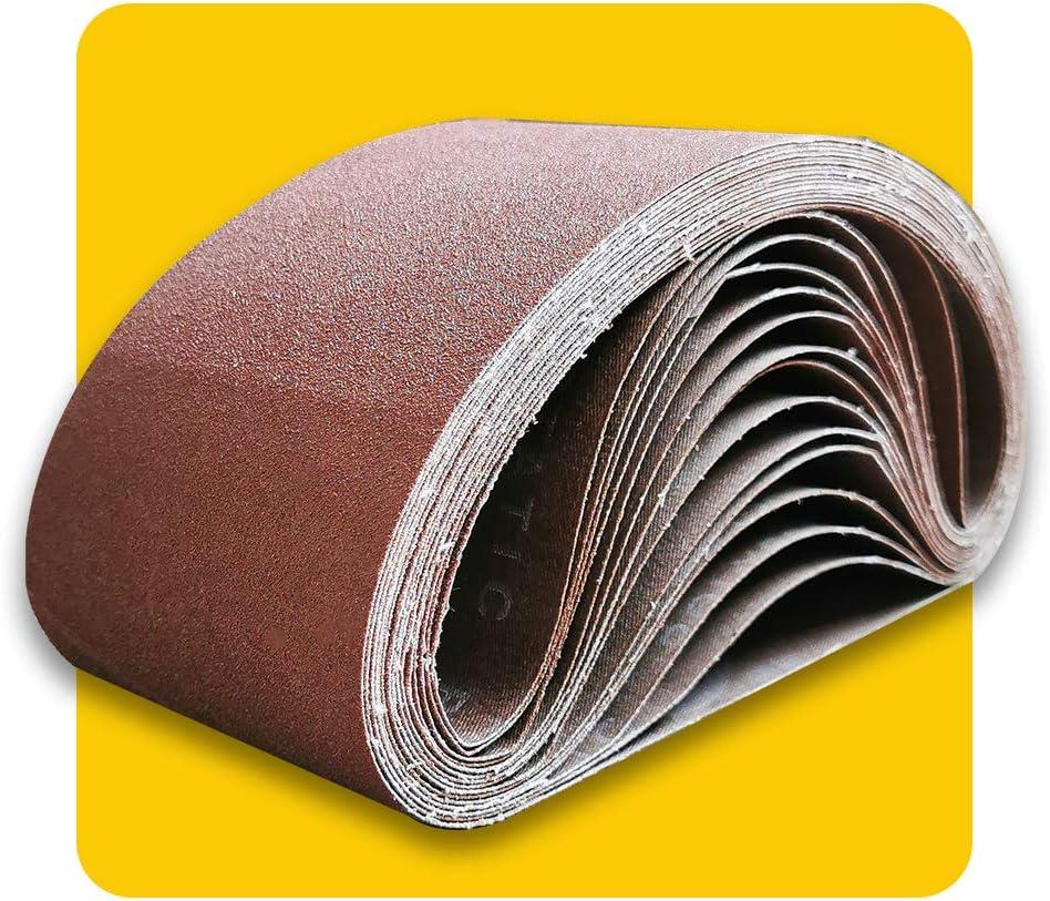 4x36 4 x 36 inch Sanding Belt Pack 4-Inch x 36-Inch,12 Pcs(4 Each of 80 120 150 Grits) Aluminum Oxide for Sander