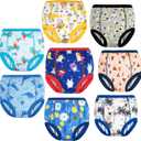 MooMoo Baby 8 Packs Potty Training Pants Cotton Absorbent Training Underwear for Toddler Boy and Girls 2T-9T (5T)