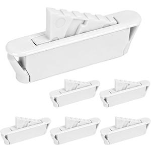 White Window Sash Vent Stops 1714WHITE - 6 Pack, Nylon Snap-in Window Stops for Vinyl Windows, Sash Stoppers Replacement Parts, Security Vent Limit Hardware