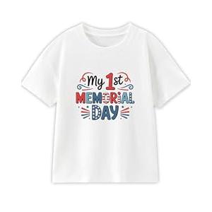 JingleFolk My 1st Memorial Day Toddler T-Shirt Patriotic Baby Shirt 4th of July Tee for Babies Infant Clothes 1-2T