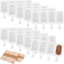 Popsicle Molds Set of 10, 40 Silicone Ice Cream Mould 4-Cavity Ice Lolly Mold Reusable Oval Cake Pop Molds Baking Molds with 200 Wooden Sticks for DIY Making Ice Candy Chocolate Jelly