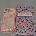 Toycamp for iPhone 15 Pro Max Case - Women Girls Cute Phone Cover Hearts with Sliding Camera Cover Glitter Fashion Teens Girly Pretty Design Flowing Liquid Quicksand Case for iPhone 15 Pro Max 6.7 "