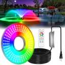 Goldlife Pond Fountain Aerator Lights, 200W RGB 20000LM 160LED Fountain Light with 100FT Power Cord, IP68 Waterproof Stainless Steel Wireless Sync Control Floating Fountains Pump Light