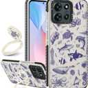 Boaretiu for Motorola Moto G 2025 Case - with Stand Cute Kawaii Fashion 360 Rotate Ring Holder Kickstand Sea Fish for Women Girls Boys Teens Girly Case for Moto G 2025