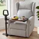 PELEGON Tray Table, 360° Swivel Table for Recliner, Adjustable Height with X-Large Table for Eating and Laptop, TV Trays for Couches & Chairs with Ergonomic Stand Assist Safety Handle for Elderly, Tray Size: 14.8" x 16"