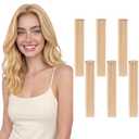 6PCS Clip in Hair Extensions Real Human Hair Short Clip in Extensions for Women Short Straight Hairpieces to Add Volume and Highlights 10 Inch Ash Blonde & Bleach Blonde