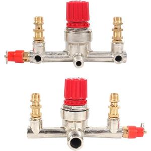 Double Outlet Tube Alloy Air Compressor Switch Pressure Regulator Valve High Voltage Regulation for Piston Air Compressor