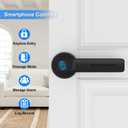 Fingerprint Door Lock with Smart APP,Fingerprint Door Knob,Biometric Door Knob Keyless Entry Door Lock with Tuya for Home/Bedroom/Office/Apartment/Airbnb Black