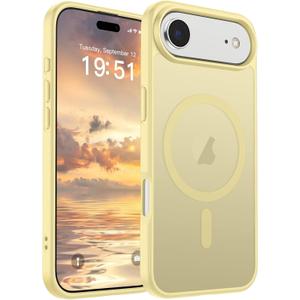 SUPFINE Magnetic for iPhone Air Case (Compatible with MagSafe)(Military Grade Drop Protection) Slim Translucent Matte Shockproof with Anti-Fingerprint Phone Cover for 17 Air,Buttercream Yellow