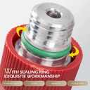 High Pressure AC Valve, Air Conditioning Service Port, Anti-Rust Air Conditioning Service Valve, Compatible with VW Polo Bora Jetta (Red)