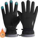 rivmount Kids Ski Gloves Touchscreen Waterproof Warm for Boy Girl Youth Outdoor Skiing Cycling Snow Winter (L(8-10Y), Black)