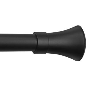 CHICOLOGY 3/4 to 1 inch Diameter Curtain Pole for Drapes with Decorative Finials, Window Decor, Elegant Finished in Brass, Bronze, Nickel & Black Curtain Rods, 48 to 86 inches, Matte Black - Aaron