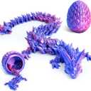 3D Printed Dragon Egg - 12 inch Crystal Dragon Inside, 3D Printed Gift, Executive Desk Toy, Figure Decor, Easter Basket Stuffers(Purple)