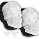 Extra Large 3D Skull Ice Cube Mold Silicone Ice Molds for Whiskey Ice Cube Trays with Funnel for Big Mouth Cup Skull Ice Maker with Resin Chocolate sugar Whiskey Ice Mold for Parties (2 PCS)