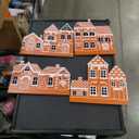 Thyle Wooden Christmas Houses Sets Christmas Tabletop Gingerbread House Decor, Rustic Desk Shelf Ornaments Xmas Village Set for Xmas Centerpieces Home Table Shelf Kitchen Decor